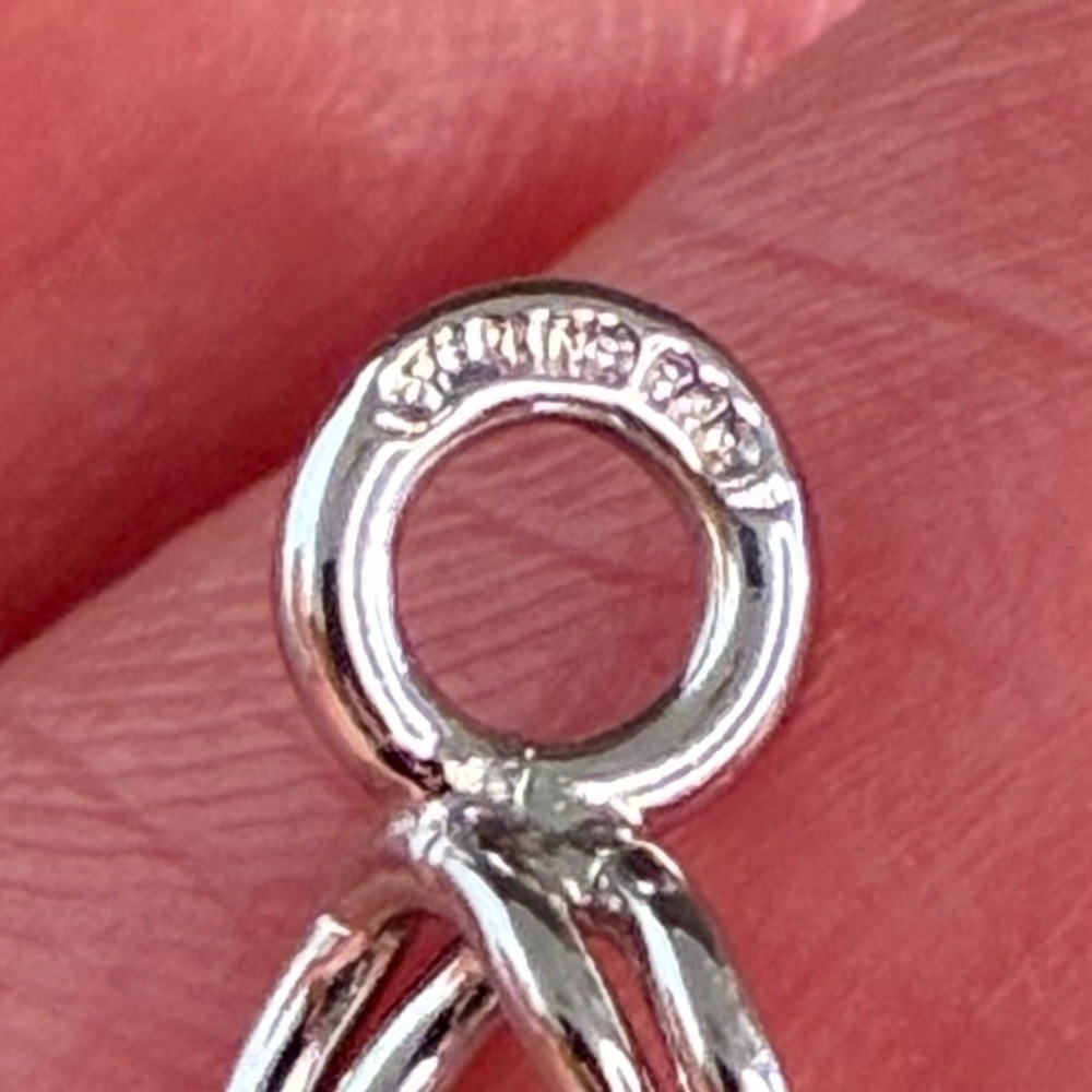 Vintage Sterling Silver Bracelet Double Curb Link Starter Charm Estate 925 7 " - Picture 3 of 10